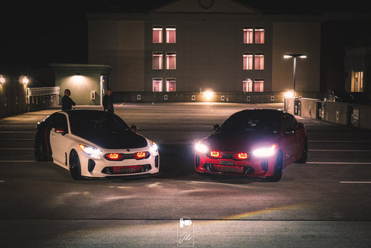 2017-2024 Kia Stinger 3.3T/2.0T/2.5T Dual BIG MOUTH LIT KIT Ram Air Intake Snorkels