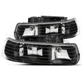 Raxiom 99-02 Chevrolet Silverado 1500 Axial Series Euro Headlights- Black Housing- Clear Lens