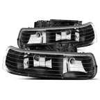 Raxiom 99-02 Chevrolet Silverado 1500 Axial Series Euro Headlights- Black Housing- Clear Lens
