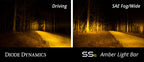 Diode Dynamics 6 In LED Light Bar Single Row Straight SS6 - Amber Wide Light Bar (Single)