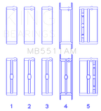King Engine Bearings GM V8 OHV 16 Valve (Size STD) Main Bearing Set