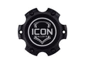 ICON 6x135 Embossed Center Cap - Satin Black/White