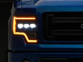Raxiom 09-14 Ford F-150 CXR Series LED Headlights with Amber DRL- Black Housing- Clear Lens