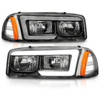 Raxiom 99-06 Chevrolet Sierra 1500 Axial Series LED DRL Headlights- Black Housing- Clear Lens