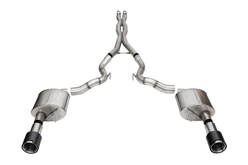Corsa 2024 Ford Mustang GT Convertible 3in Sport Cat-Back Exhaust - 4.5in Carbon Fiber Tips