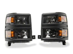 Raxiom 14-15 Chevrolet Silverado 1500 OE Style Headlights/ Black Trim- Black - Clear Lens