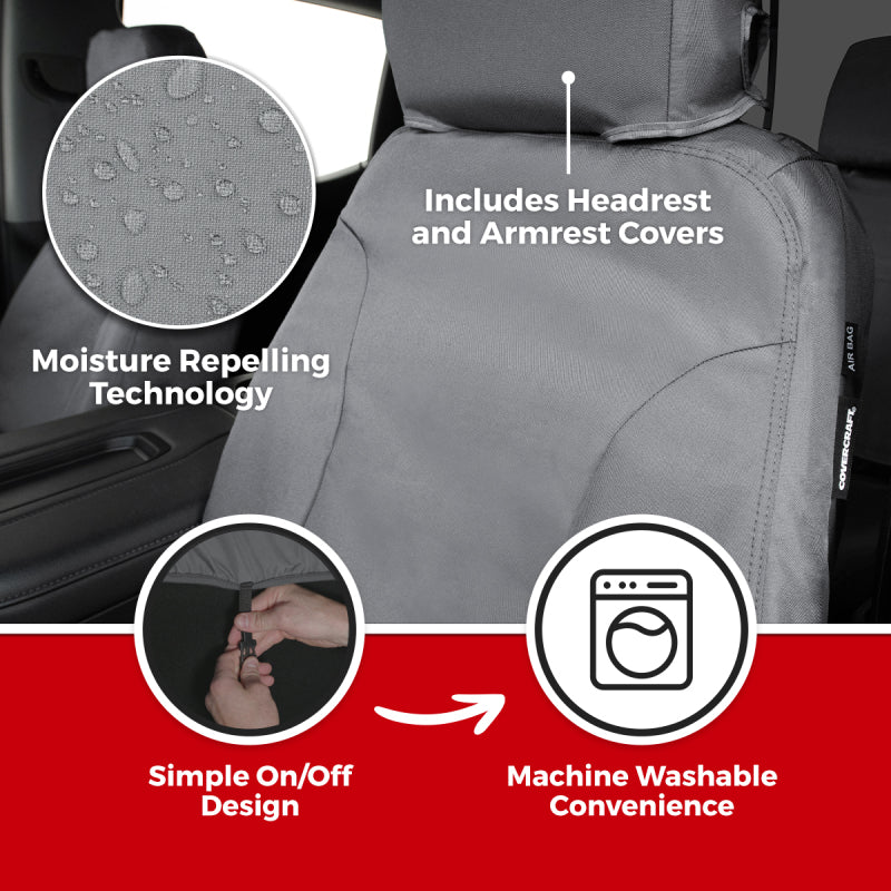 Covercraft 15-21 Ford Transit Endura Waterproof SeatSaver Third Row Seat Covers-Grey