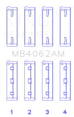King Engine Bearings Honda / Acura C32A1/C32A6/C35A1 Crankshaft Main Bearing Set (Set of 4)