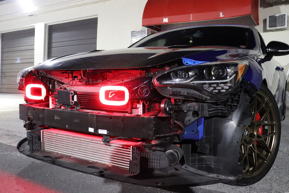 2017-2024 Kia Stinger 3.3T/2.0T/2.5T Dual BIG MOUTH LIT KIT Ram Air Intake Snorkels