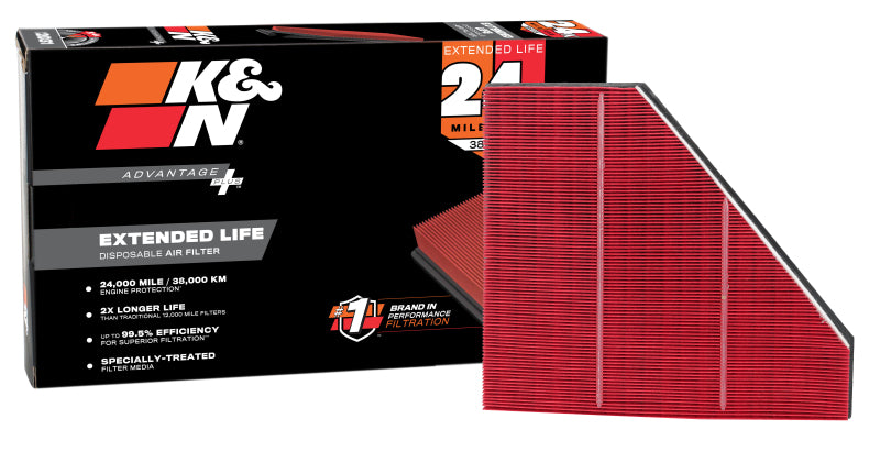 K&N Advantage Plus Air Filter 24K Miles Cadillac Ats V6-3.6L F/I 13-17
