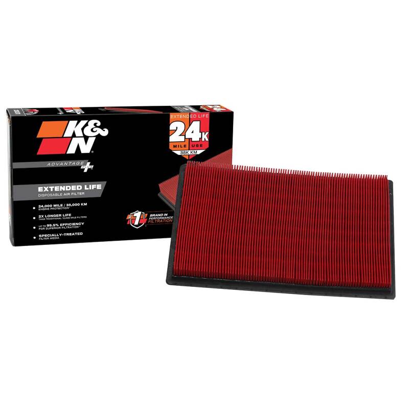 K&N Advantage Plus Air Filter 24K Miles Nissan Pathfinder V6-3.5L F/I 00-20