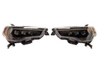 Raxiom 14-24 Toyota 4Runner CXR Series LED Headlights with Amber DRL- Black Housing- Clear Lens