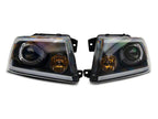Raxiom 04-08 Ford F-150 Axial Series LED Proj Headlights/Seq LED Bar- Black- Clear Lens