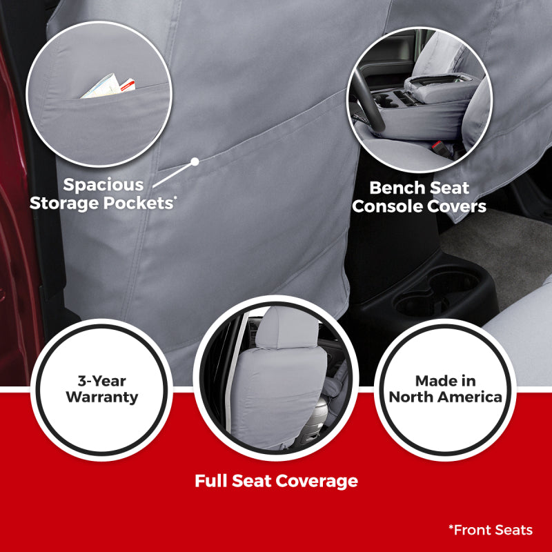 Covercraft 15-21 Ford Transit Polycotton SeatSaver Custom Third Row Seat Covers-Taupe