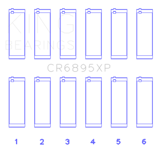 King Engine Bearings Ford EcoBoost 3.5L V6 Connecting Rod Bearing Set (Set of 6)