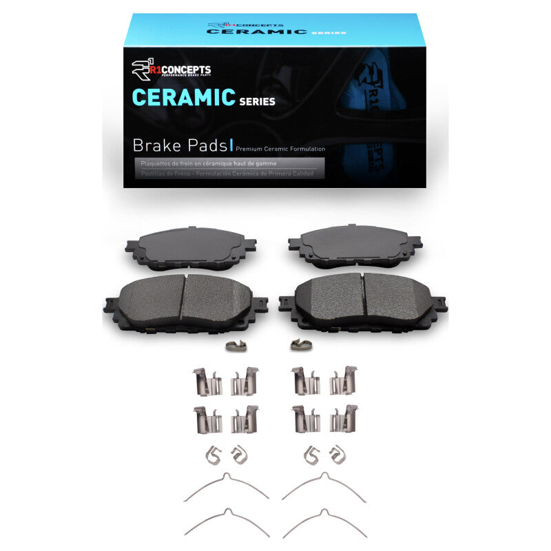 R1 16-25 Toyota Hi-Lux (Mexico) Front Semi Met Brake Pads and Hardware Kit
