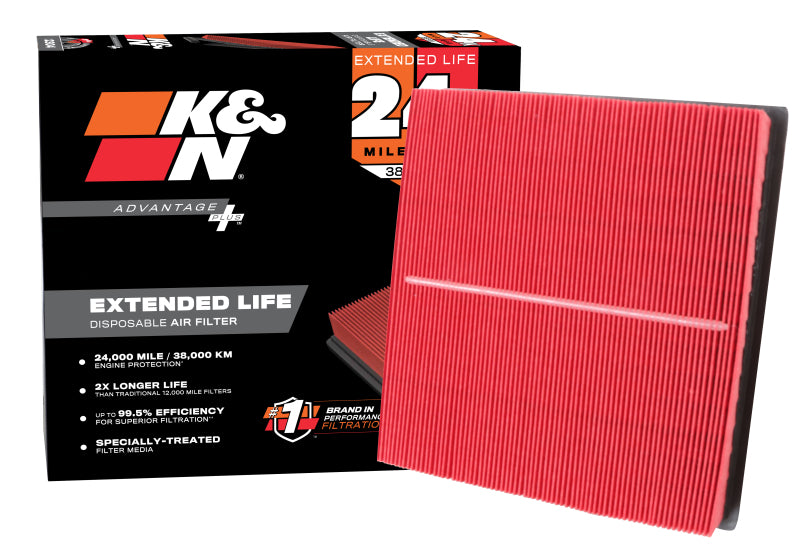 K&N Advantage Plus Air Filter 24K Miles Jeep Grd Cherokee/Dodge Durango V6-3.6/V8-5.7L F/I 11-24