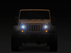 Raxiom 07-18 Jeep Wrangler JK 7-Inch V2 Dragon Eye LED Headlights- Black Housing- Clear Lens