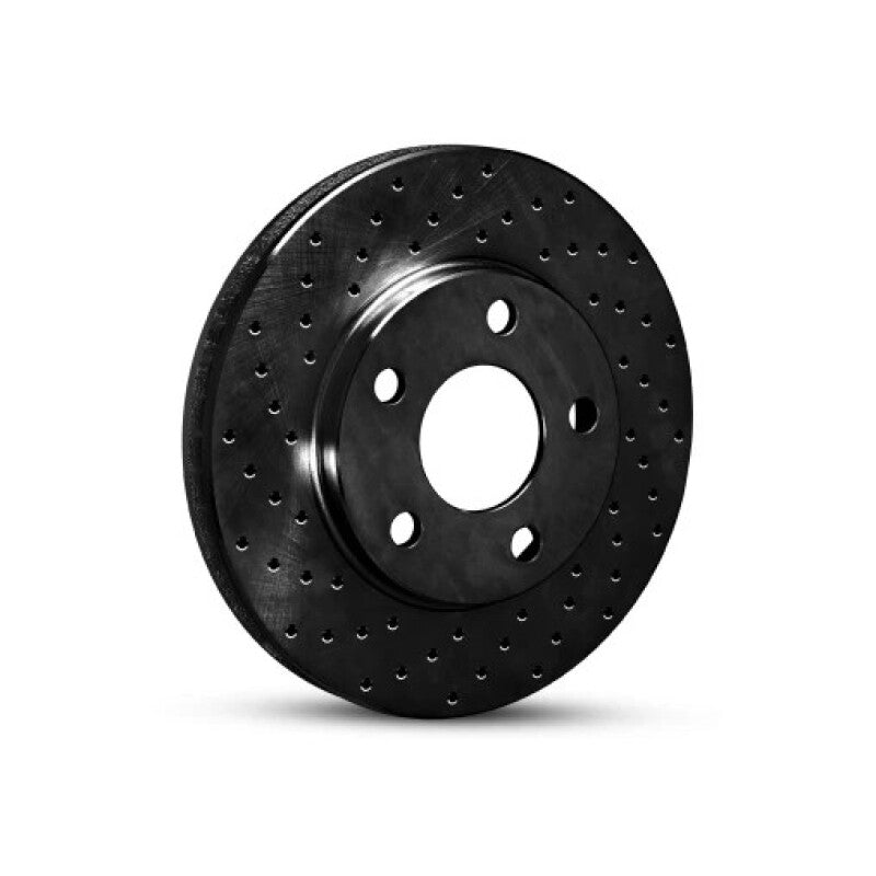 R1 67-70 Chevrolet Bel Air Front Left Drilled Black Brake Rotor