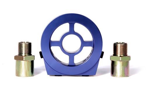 BLOX Racing Oil Filter Block Adapter Oil Pressure / Oil Temperature Blue with Adapters