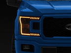 Raxiom 18-20 Ford F-150 LED Halo Surround Headlights with Amber DRL- Black Housing- Clear Lens