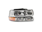Raxiom 99-02 Chevrolet Silverado 1500 OE Style Headlights/Bumper Lights- Chrome - Clear Lens