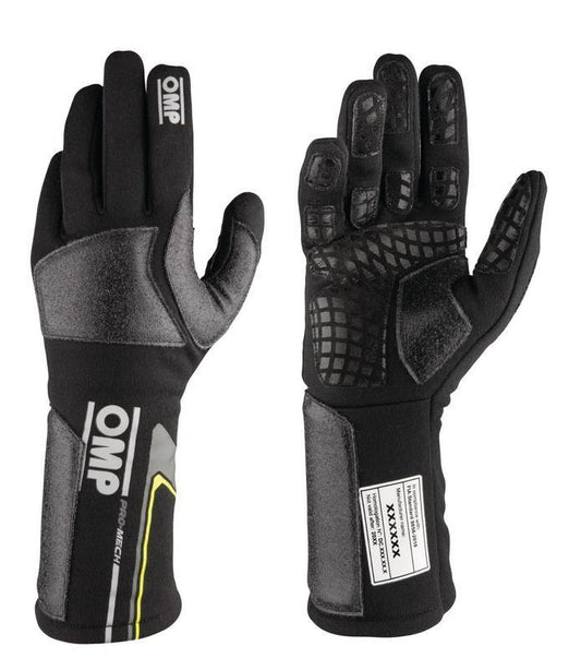 OMP Pro Mech-S Gloves Fia 8856-2018 Fluo Yellow Sz Xl