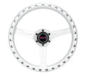 NRG All Aluminum Steering Wheel 330mm - Extra Light- Ergonomic Grip- Anadized Silver
