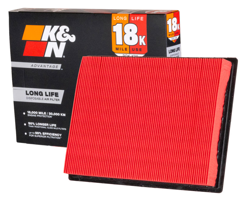K&N Advantage Air Filter 18K Miles Nissan Sentra L4-2.5L F/I 07-12
