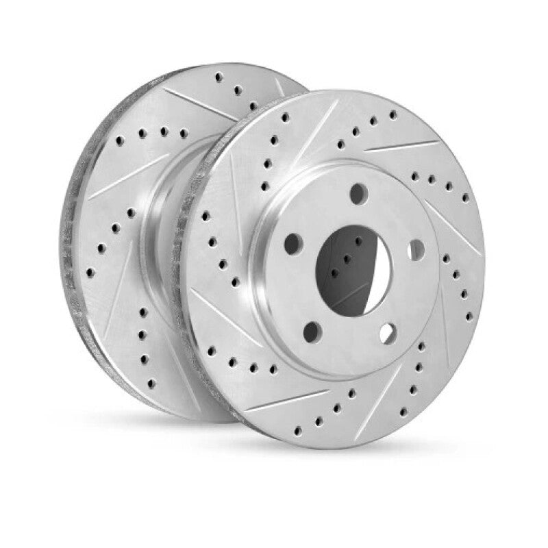 R1 83-85 Nissan SENTRA Front Left Drilled & Slotted Silver Brake Rotor