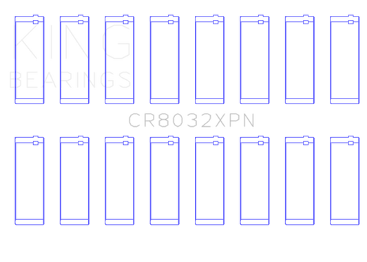 King Engine Bearings Chrysler 345/370 16V (Size .026) Connecting Rod Bearings (Set of 8)