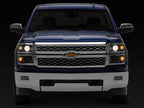 Raxiom 14-15 Chevrolet Silverado 1500 OE Projector Headlights/Chrome Trim- Black- Clear Lens