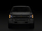 Raxiom 07-13 Chevrolet Silverado 1500 LED Halo Projector Headlights- Black Housing- Clear Lens