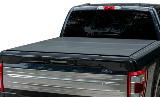 Access LOMAX 2022+ Rivian R1T 4ft 6in Bed (w/ OEM Tonneau Track) Folding Hard Cover - Carbon Fiber