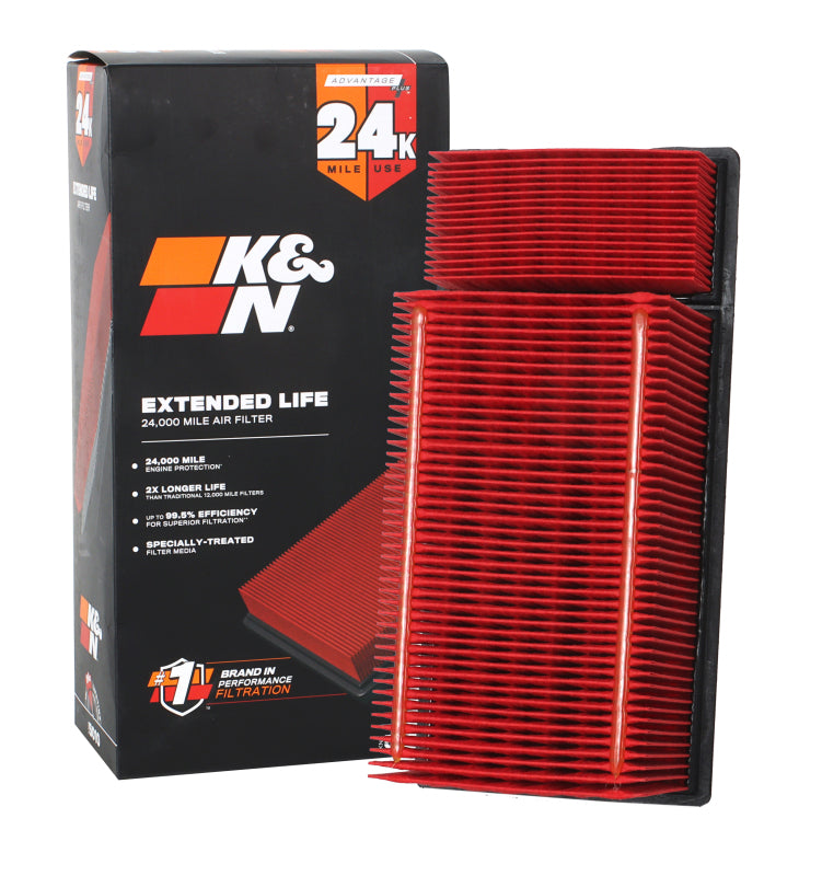 K&N Advantage Plus Air Filter 24K Miles Ford F250/F350/F450/F550 V8-6.7L Dsl 11-16