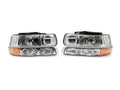 Raxiom 99-02 Chevrolet Silverado 1500 OE Style Headlights/Bumper Lights- Chrome - Clear Lens