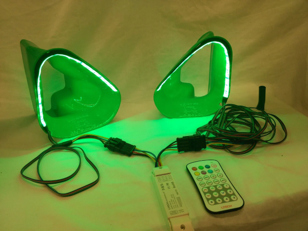 2015-2017 Ford Mustang Dual BIG MOUTH Ram Air Intake Snorkel - LED LIT Version