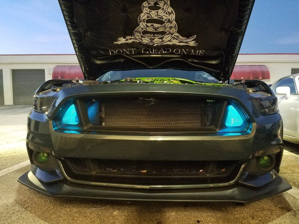 2015-2017 Ford Mustang Dual BIG MOUTH Ram Air Intake Snorkel - LED LIT Version