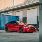 2016-2024 Infiniti Q50 Red Sport Dual BIG MOUTH LIT KIT Ram Air Intake Snorkels