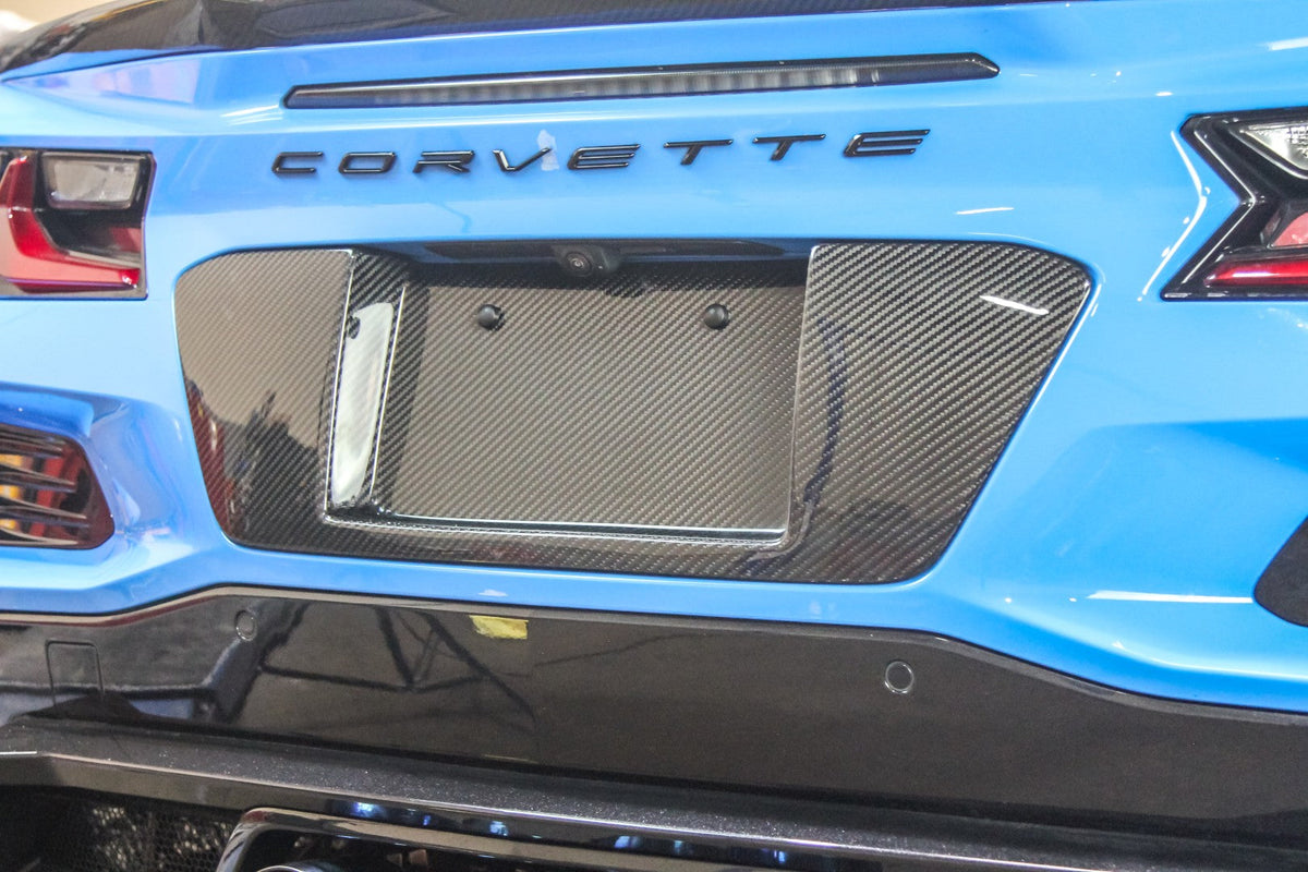 Carbon Fiber License Plate Backing - Chevrolet Corvette C8 Z06