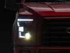 Raxiom 15-17 Ford F-150 XR Series LED Projector Headlights with DRL- Black Housing- Clear Lens
