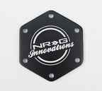 NRG Carbon Fiber w/ Blue Texalium Fabrics Horn Delete Button Circular Logo Front/ Back
