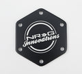 NRG Carbon Fiber w/ Chrome Gold Texalium Fabrics Horn Delete Button Circular Logo Front/ Back