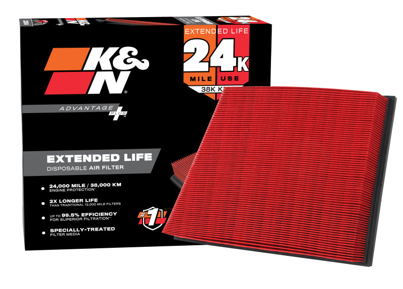 K&N Advantage Plus Air Filter 24K Miles Gmc Sierra 2500 Hd V8-6.6L Dsl 11-16