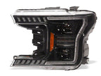 Raxiom 18-20 Ford F-150 LED Halo Surround Headlights with Amber DRL- Black Housing- Clear Lens