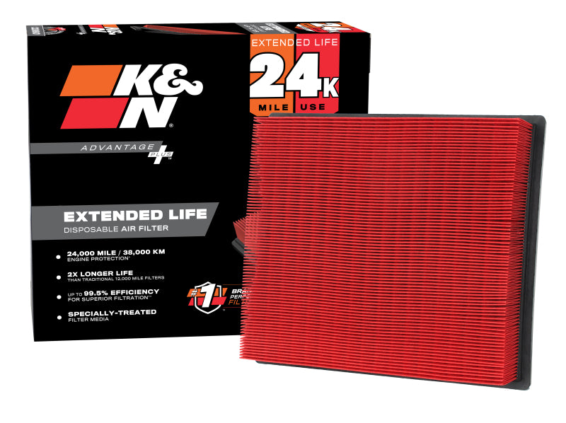 K&N Advantage Plus Air Filter 24K Miles Toyota Tundra V8-4.6L F/I 14-23