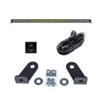 Cali Raised 40in Cutout Prinsu Roof Rack 42in Led Light & Bracket Kit w/ Square Blue Backlit Switch