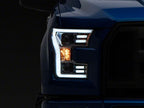 Raxiom 15-17 Ford F-150 Projector Headlights with LED Accent- Chrome Housing- Clear Lens