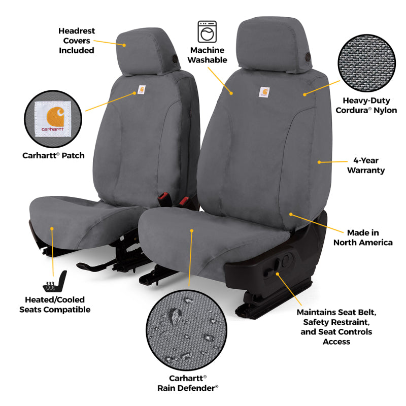 Covercraft 19-25 Chevrolet Silverado Carhartt Super Dux SeatSaver Sec Row Custom Seat Cover- Gravel