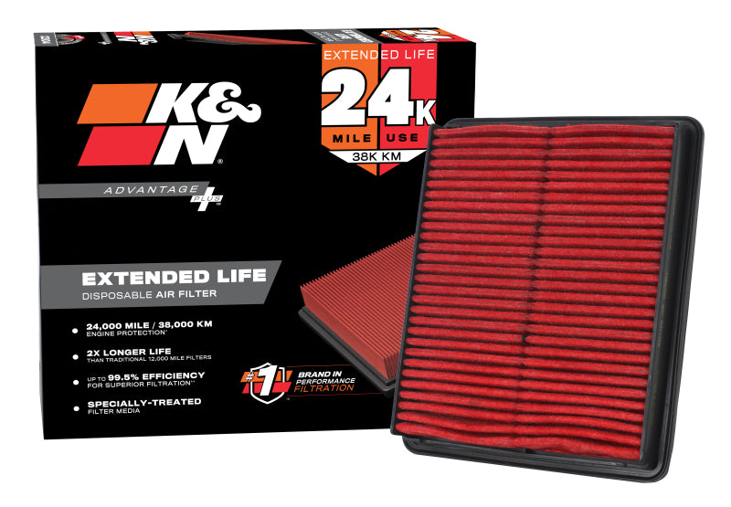 K&N Advantage Plus Air Filter 24K Miles Kia Sorento L4-2.4/V6-3.5L F/I 10-13